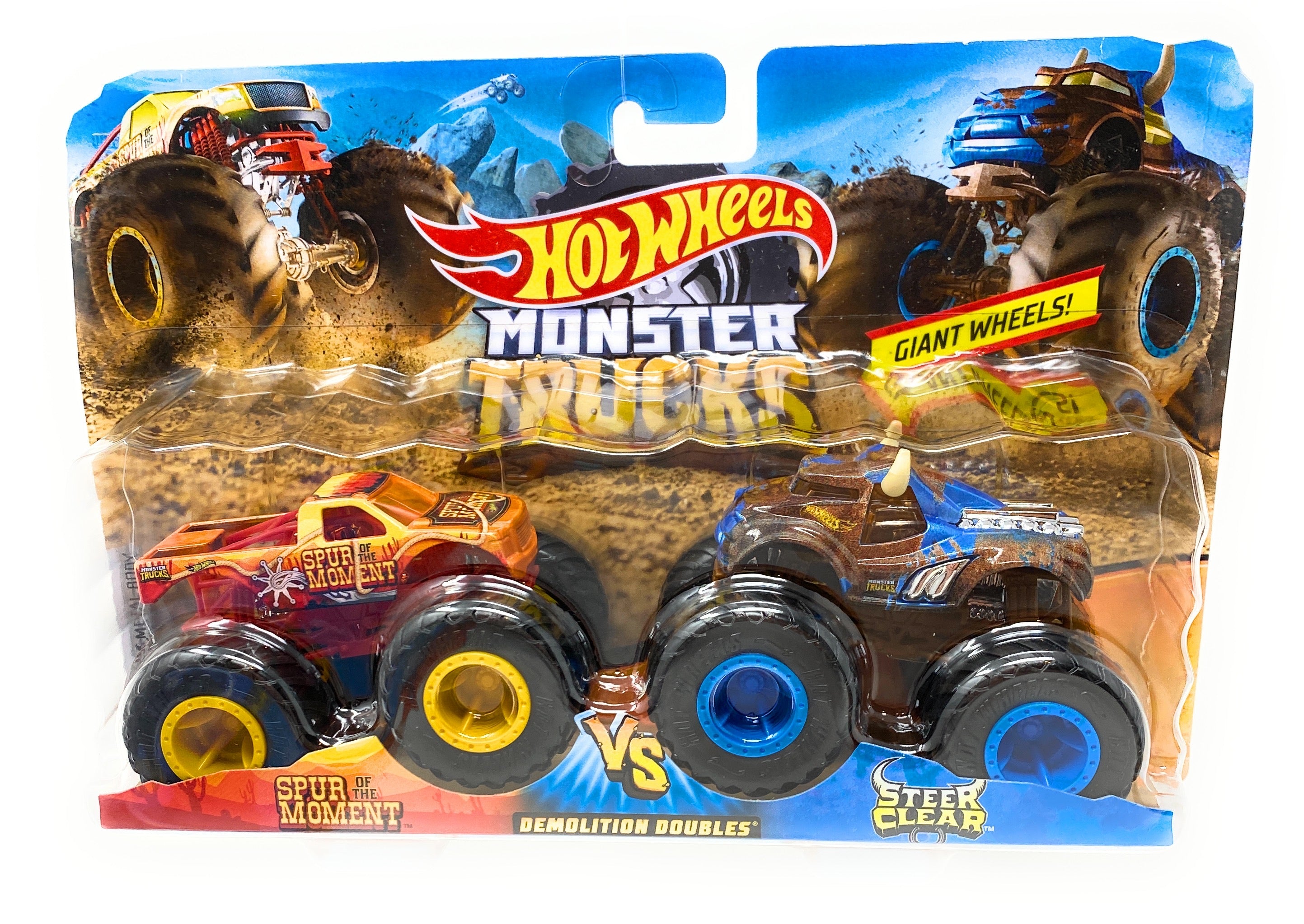 Hot Wheels Monster Trucks 2 Pack Spur of the Moment vs. Steer Clear